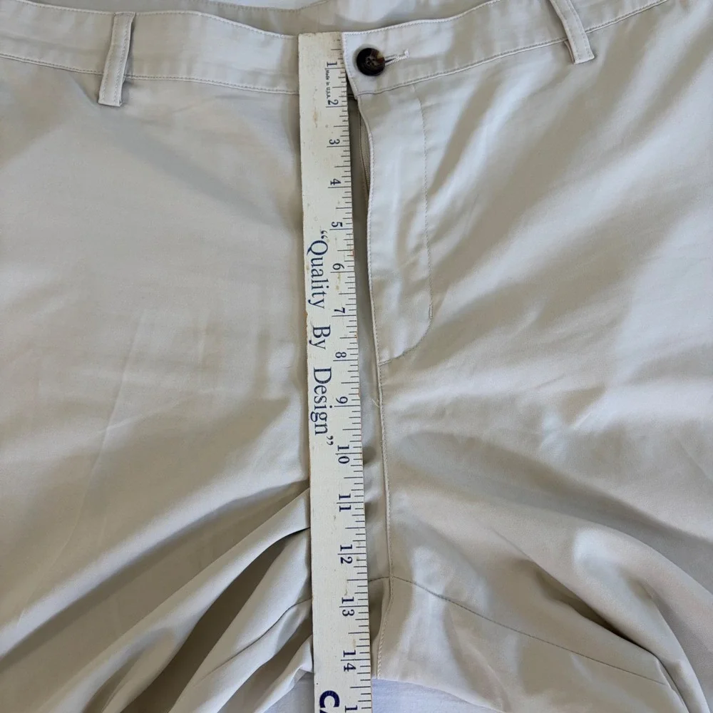 Adidas Mens Climalite GolfCore Pants Beige‎ Tan Flat Front Chino Trousers 42x32